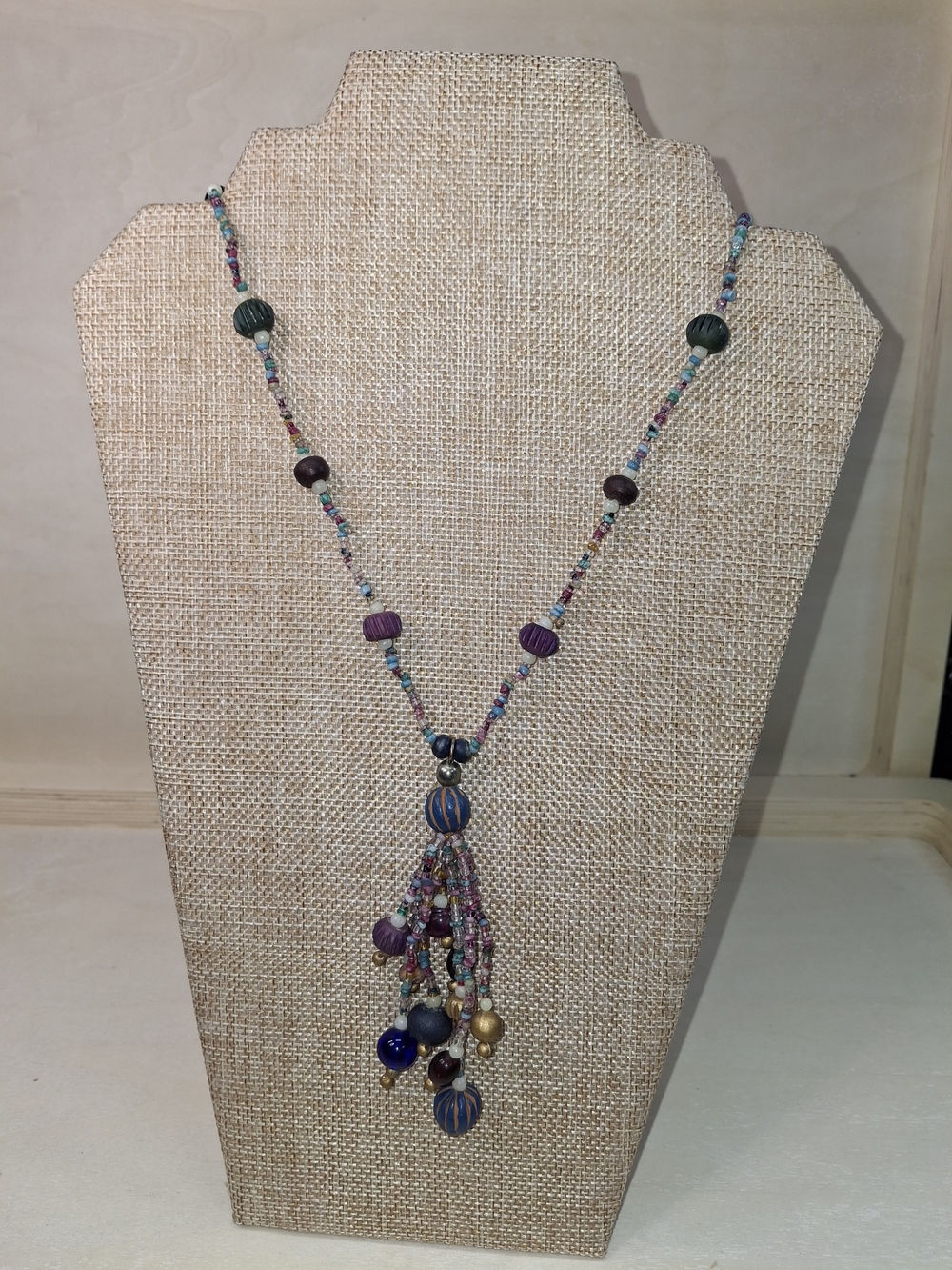 Multicolor Beaded Tassel Pendant Necklace - Women Jewelry